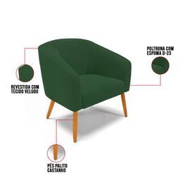 Poltrona Stella Peach Verde Esmeralda - D'rossi - 6