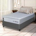 Ver imagem 1 de Conjunto Box Cinza Luanda Branco Espuma D28 Solteiro 88x188x62 - King House