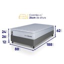 Ver imagem 3 de Conjunto Box Cinza Luanda Branco Espuma D28 Solteiro 88x188x62 - King House