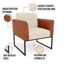 Ver imagem 2 de Poltrona Base Industrial Preto Kit 2 Elisa Nozes-linho Bege A19 D03 - D'Rossi
