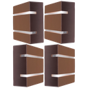 Ver imagem 1 de Kit 4 Luminárias Externas de Parede Slim 2 Focos Soquete G9:marrom/liso/110/220