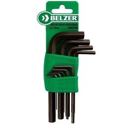 Jogo de Chave Allen Curta de 1,5 a 10 mm com 9 peças Belzer 220407SBR - 1