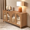 Ver imagem 1 de Balcão Buffet Murano 4 Portas com Vidro Cinamomo/off White - Artely