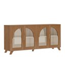 Ver imagem 2 de Balcão Buffet Murano 4 Portas com Vidro Cinamomo/off White - Artely
