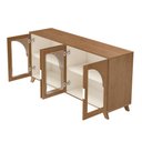 Ver imagem 3 de Balcão Buffet Murano 4 Portas com Vidro Cinamomo/off White - Artely