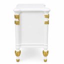 Ver imagem 6 de Mesa de Cabeceira Branca com Dourado a:66 L:50 P:41cm Elegância e Funcionalidade para o Seu Quarto