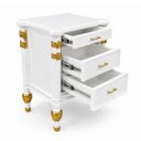 Ver imagem 4 de Mesa de Cabeceira Branca com Dourado a:66 L:50 P:41cm Elegância e Funcionalidade para o Seu Quarto