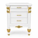 Ver imagem 1 de Mesa de Cabeceira Branca com Dourado a:66 L:50 P:41cm Elegância e Funcionalidade para o Seu Quarto