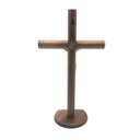 Ver imagem 5 de CRUCIFIXO DE MESA E PAREDE MEDALHA SÃO BENTO PRATA VELHA 26 CM