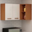 Ver imagem 2 de Armário Aéreo Cozinha de Canto 2 Portas 100% Mdf 1023 Freijó/off White - Genialflex