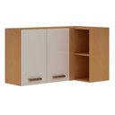 Ver imagem 1 de Armário Aéreo Cozinha de Canto 2 Portas 100% Mdf 1023 Freijó/off White - Genialflex