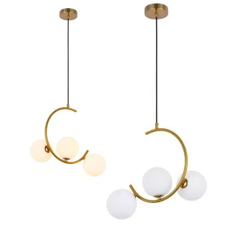 Luminaria Pendente Lustre Meia Lua Enfeite Luxo Sala Quarto Cozinha Decoraçao Residencial Comercial 