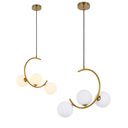 Ver imagem 1 de Luminaria Pendente Lustre Meia Lua Enfeite Luxo Sala Quarto Cozinha Decoraçao Residencial Comercial