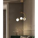 Ver imagem 3 de Luminaria Pendente Lustre Meia Lua Enfeite Luxo Sala Quarto Cozinha Decoraçao Residencial Comercial