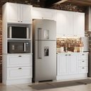 Ver imagem 1 de Cozinha Modulada 4 Peças com Torre Quente 8 Portas 5 Gavetas Americana Henn - Branco Hp Fosco