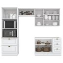 Ver imagem 7 de Cozinha Modulada 4 Peças com Torre Quente 8 Portas 5 Gavetas Americana Henn - Branco Hp Fosco