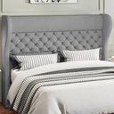 Ver imagem 5 de Cabeceira Cama Box King 195 Cm P05 Madrid Veludo Cinza