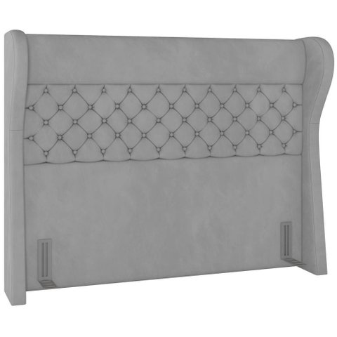 Cabeceira Cama Box King 195 Cm P05 Madrid Veludo Cinza