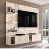 Painel Bancada Suspensa Para Tv Até 75" Led 2 Gavetas Gaia Calacata/Off White - 4