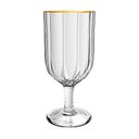 Ver imagem 2 de Jogo de 6 Taças em Cristal com Borda Dourado para Água, Vinho ou Drinks 330ml