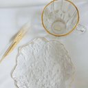 Ver imagem 4 de Prato para Servir Sobremesa Cristal com Borda Dourada