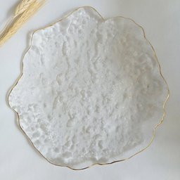 Prato para Servir Sobremesa Cristal com Borda Dourada - 2