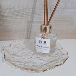Prato para Servir Sobremesa Cristal com Borda Dourada - 5