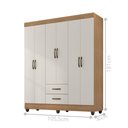 Ver imagem 4 de Guarda Roupa Casal com 6 Portas Guararapes Nature Off White