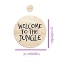 Ver imagem 2 de Flâmula Welcome To The Jungle 30cmx30cm- Cria Arte Laser Madeira Clara