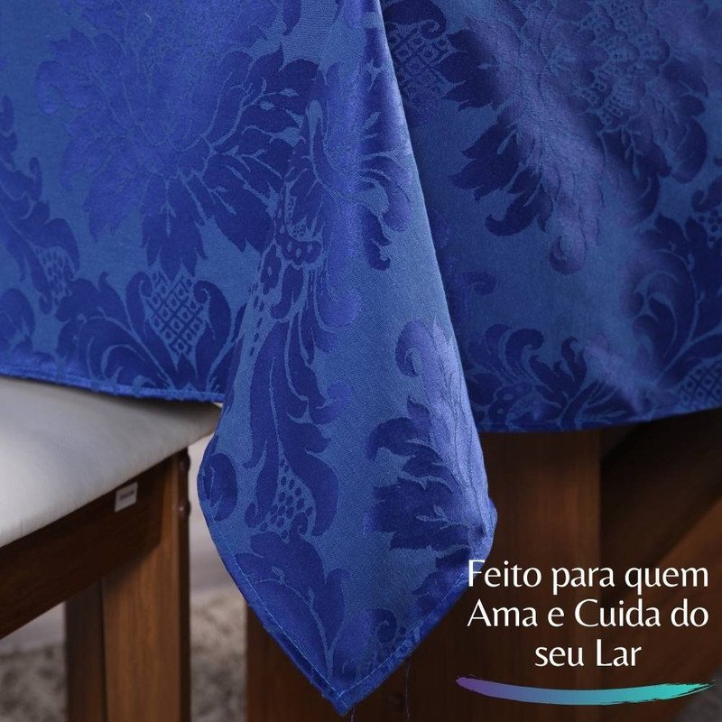 Toalha de Mesa Jantar Jacquard 1,40x1,50M Azul Exclusivo - 3