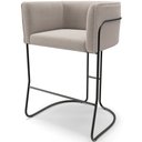 Ver imagem 1 de Banqueta Decorativa Fixa Baixa Base de Aço Preto Betina D02 Bouclê Creme B-54 - Lyam Decor