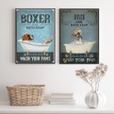 Ver imagem 1 de Kit 2 Quadros Banheiro Vintage - Boxer 45x34cm:madeira Preta