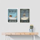 Ver imagem 2 de Kit 2 Quadros Banheiro Vintage - Boxer 45x34cm:madeira Preta