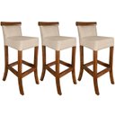 Ver imagem 1 de Kit Banqueta para Cozinha Americana 3 Unidades Bistro Balcao com Encosto Estofada Gourmet Qualidade