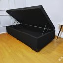 Ver imagem 4 de Cama Box Baú Solteiro Blindado Diversas Cores (88x188x42)  - Linhão - Preto Fosco