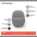 Ver imagem 3 de Kit 02 Poltronas Orgânicas Living Memphis Fixa Linho Cinza Escuro - Desk Design