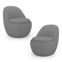 Ver imagem 1 de Kit 02 Poltronas Orgânicas Living Memphis Fixa Linho Cinza Escuro - Desk Design