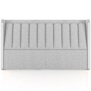 Ver imagem 5 de Cabeceira Cama Box King Estofada com LED 195cm Moan P05 Linho Cinza Claro - Lyam Decor