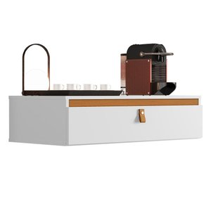 Penteadeira Suspensa Diana Multiuso Puxador Corino Qualitare:branco Cedro