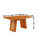 Ver imagem 4 de Mesa de Jantar Carolina Yasmin 180 cm Tampo MDF Canto Copo Laminado com 6 Cadeiras Moderna Mobília