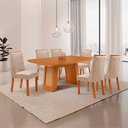 Ver imagem 2 de Mesa de Jantar Carolina Yasmin 180 cm Tampo MDF Canto Copo Laminado com 6 Cadeiras Moderna Mobília