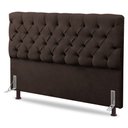 Ver imagem 1 de Cabeceira Cama Box Solteiro Lylla 90cm Capitonê com Frame Sintético Marrom - Desk Design