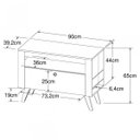 Ver imagem 3 de Rack Retrô para Tv até 36" 90cm Toronto Ra900 Art In Móveis - Branco