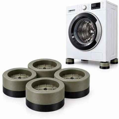 Kit Pes Antivibracao Lavadora Geladeira Fogao Moveis Antiderrapante Nivelador Suporte Redutor Ruido 