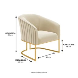 Kit Poltrona Versátil e Recamier Glow 75 Cm -zahav Estofados - 2