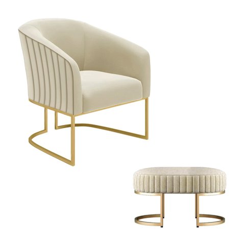 Kit Poltrona Versátil e Recamier Glow 75 Cm -zahav Estofados