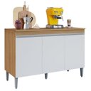 Ver imagem 1 de Balcão de Cozinha Manu com Tampo 120cm Amêndoa Branco - Ajl