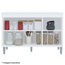 Ver imagem 3 de Balcão de Cozinha Manu com Tampo 120cm Amêndoa Branco - Ajl