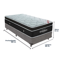 Ver imagem 3 de Cama Box Cinza e Colchão Elegant Molas Ensacadas Solteiro Ortobom