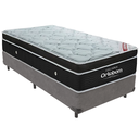 Ver imagem 1 de Cama Box Cinza e Colchão Elegant Molas Ensacadas Solteiro Ortobom